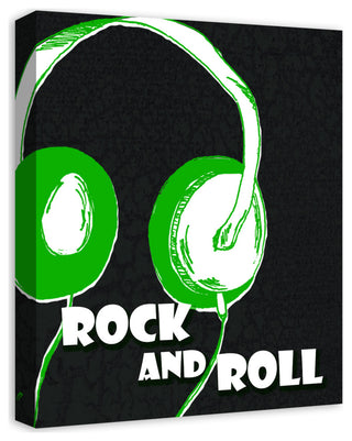 Rock And Roll Headphones 16x20 Canvas Wall Art