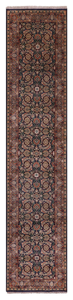 Persian Hill Herati Hand Knotted Wool Runner Rug 2' 3" X 10' 4" - Q7164