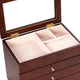 Rosewood Jewelry Box, Glass Viewing Top
