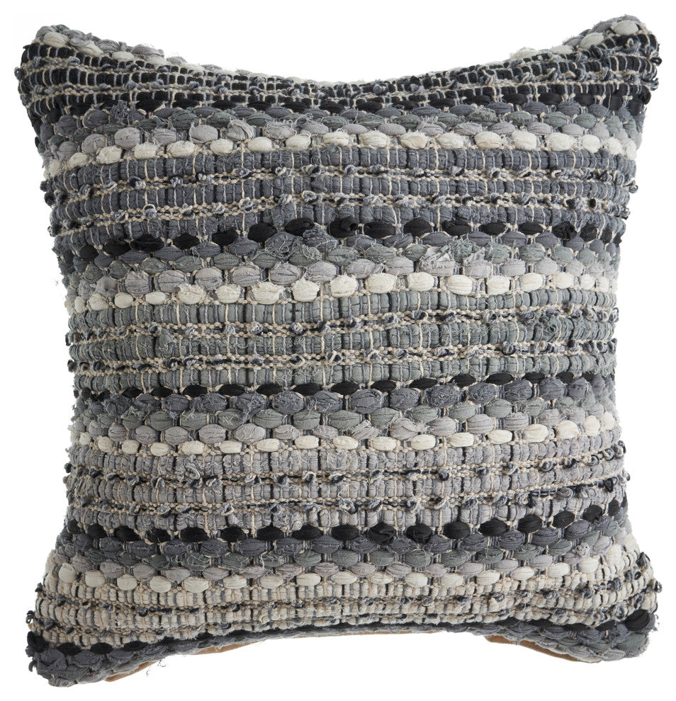 Grayscale Weave Throw Pillow