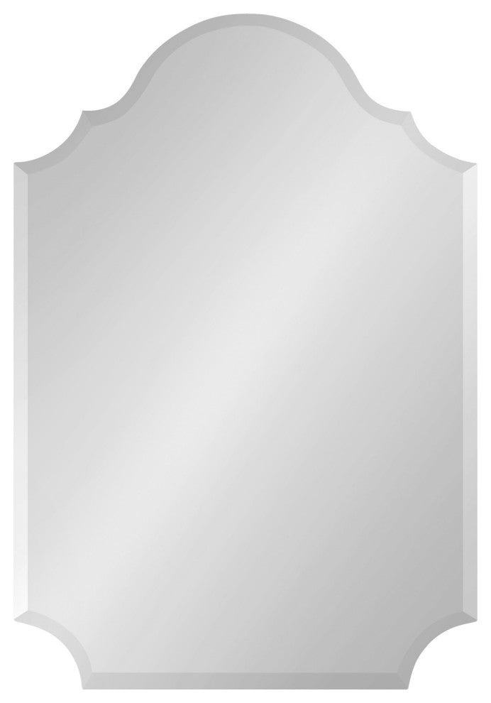 Reign Frameless Arch Wall Mirror, Silver 24x36