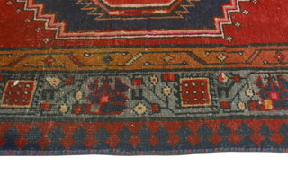 Fine Vintage Distressed Etel Red/Navy Runner, 3'8 x 14'10