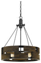 60W Bradford Metal, Wood Chandelier