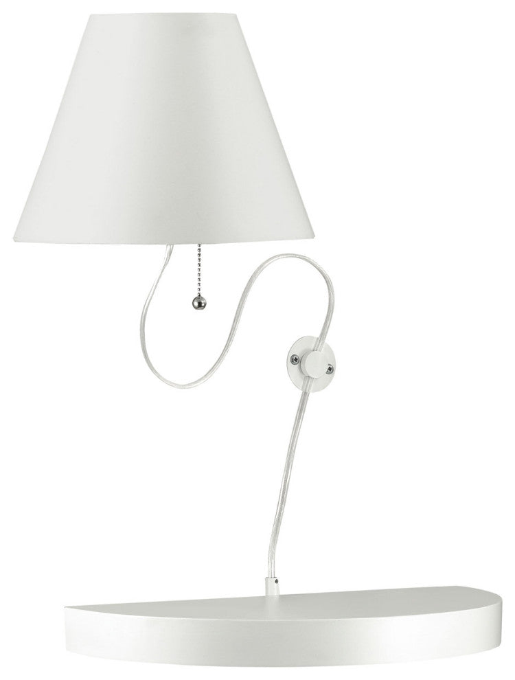 Dainolite 1-Light Incandescent Wall Sconce, Matte White With White Shade