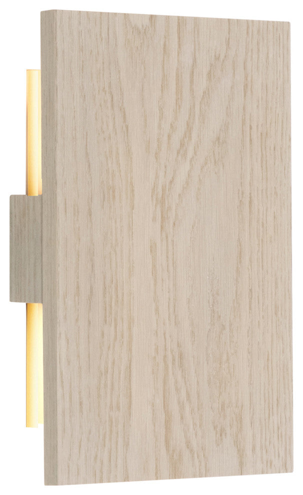 Tersus LED Sconce White Washed Oak Brushed Brass 2700 K