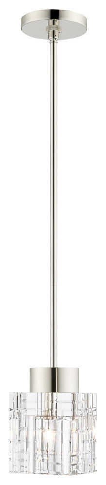 Livex Lighting Rotterdam 1 Light Polished Nickel Single Pendant
