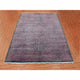 Dark Green Obscured Mamluk Design Wool and Silk Hand Knotted Rug, 8'0"x9'9"
