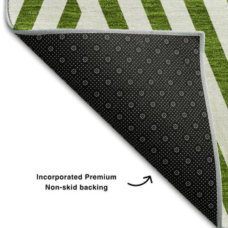 Premium Machine Washable Mayfield AMF550 Olive 3' x 5' Rug