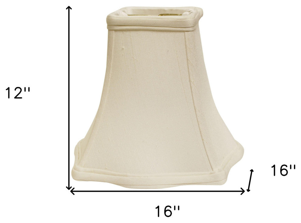16" White Premium Square Monay Shantung Lampshade