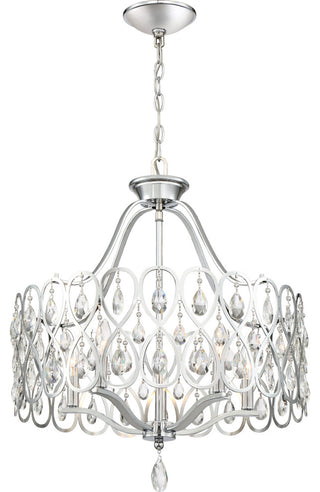 Quoizel LUL5022 Lulu 5 Light 22"W Crystal Drum Chandelier - Polished Chrome