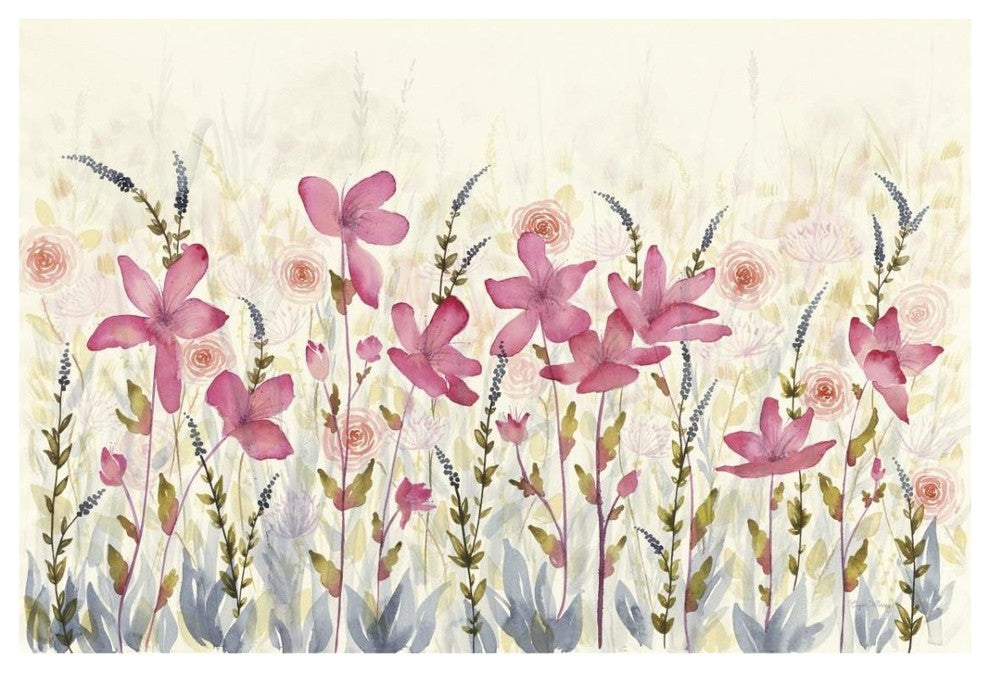 "Watercolor Garden" Digital Paper Print by Elyse DeNeige, 32"x22"