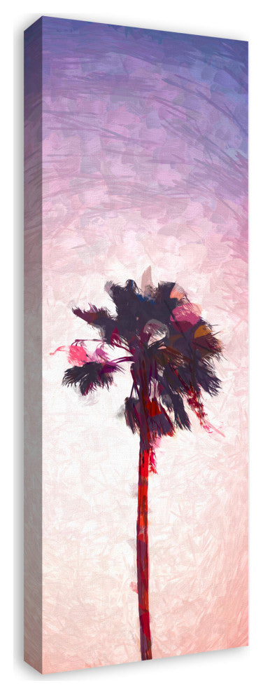 Pink Palm Tree 12x36 Canvas