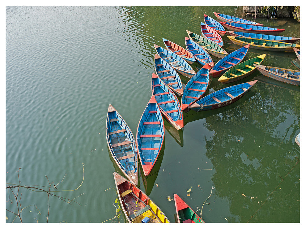 Phewa Lake in Pokhara Nepal, Boat Canvas Art Print, 40"x30"