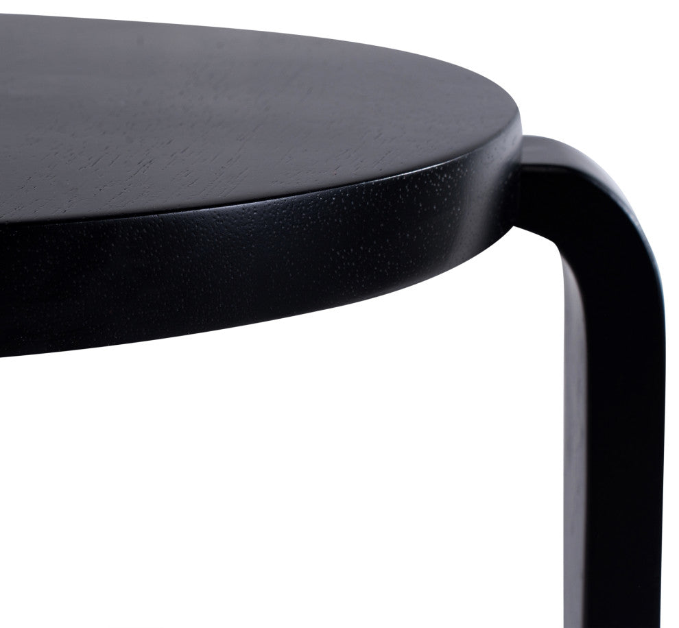 Mateo Round Backless Stacking Stools, Set of 2, Black