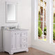 36" Wide Pure White Single Sink Bathroom Vanity, Mirror Included