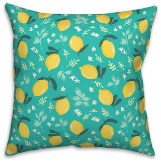 Lemon Teal 18x18 Spun Poly Pillow