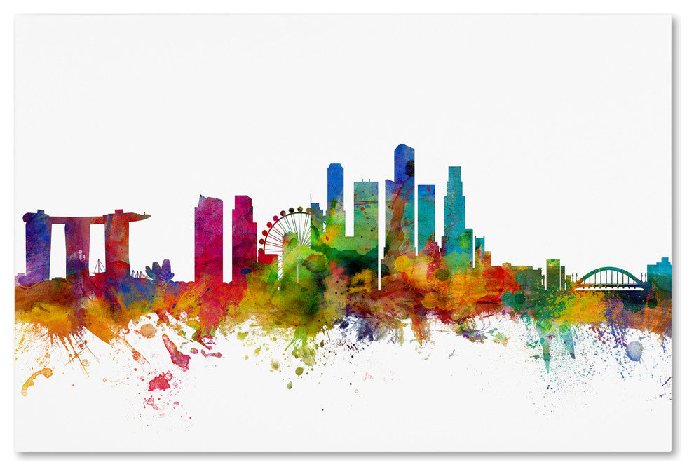 'Singapore Skyline' Canvas Art by Michael Tompsett