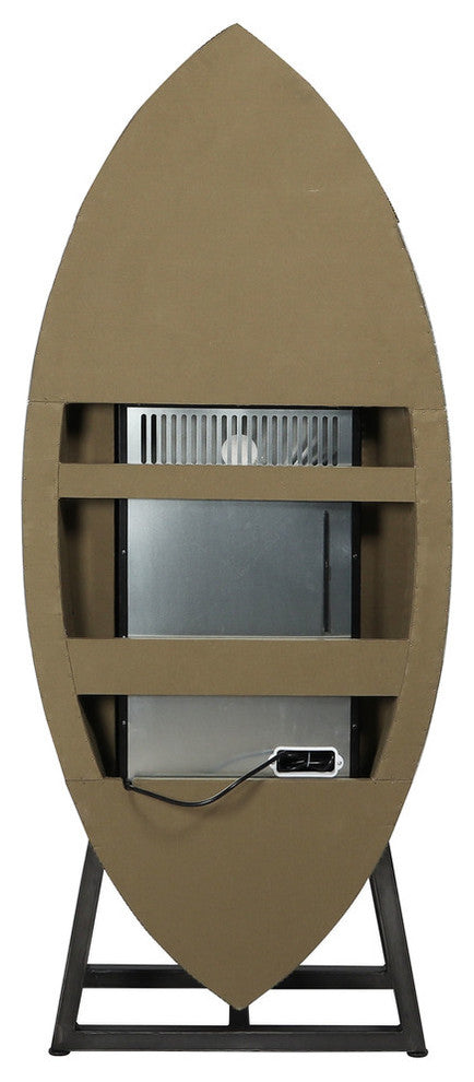 Brancaster Wine Cooler, Brown Leather and Aluminum