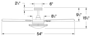 Hinkley Collier 54" Integrated LED Indoor Ceiling Fan, Heritage Brass