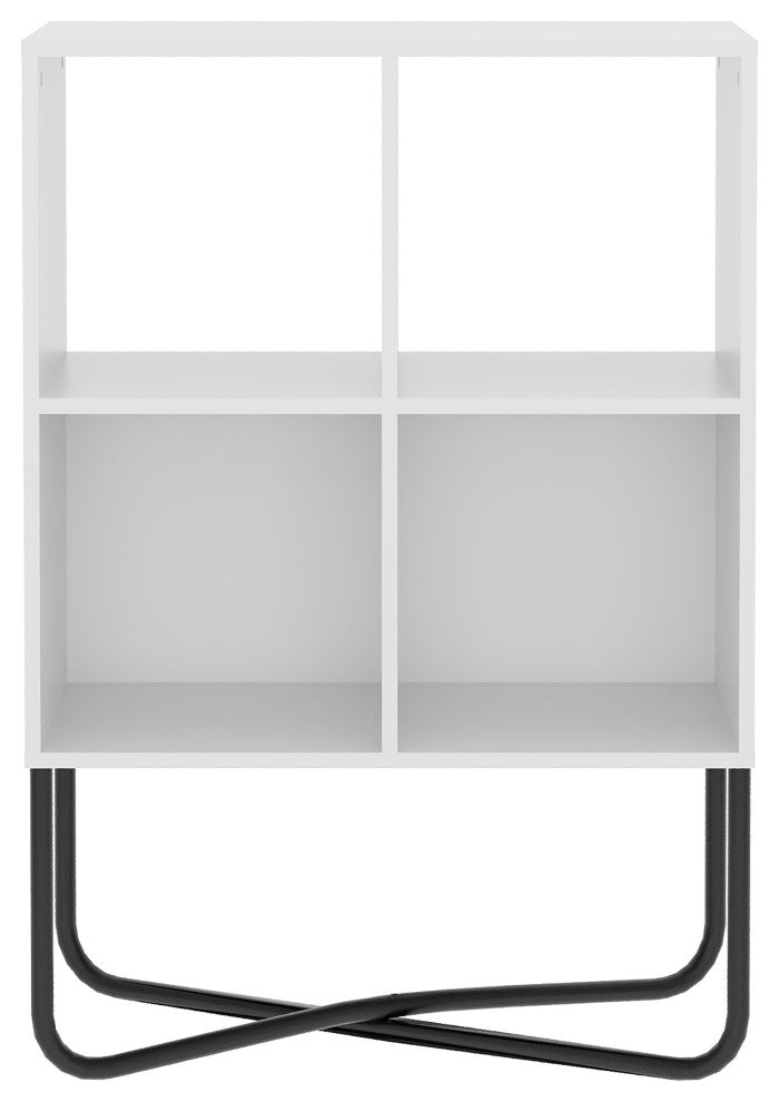 Techni Mobili Modern Geometric Bookcase, White