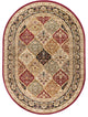 Princeton Traditional Oriental Red Oval Area Rug, 5'x7' Oval