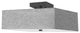 3 Light Incandescent Semi-Flush, Matte Black with Grey Shade