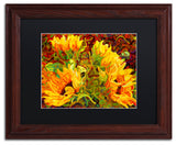 'Four Sunflowers' Matted Framed Canvas Art by Mandy Budan