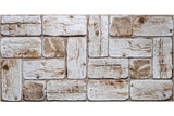 White Logs 3D Wall Panels, Set of 5, Covers 25.6 Sq Ft