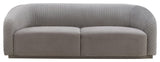 TOV Furniture Yara Pleated Grey Velvet Sofa