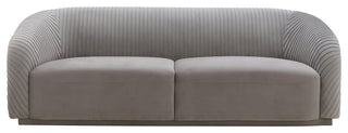 TOV Furniture Yara Pleated Grey Velvet Sofa