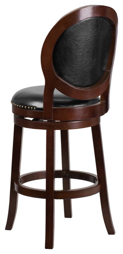 30" Cappuccino Wood Stool