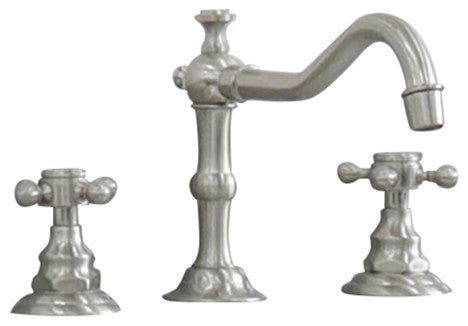 Messina Double Handle Brush Nickel High Arc Faucet With Drain Assembly