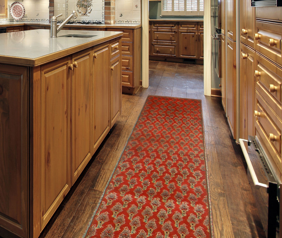 Fine Vintage Distressed Mariam Red/Beige Runner, 1'6x7'4