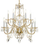 Crystorama 12 Light Chandelier Polished Brass