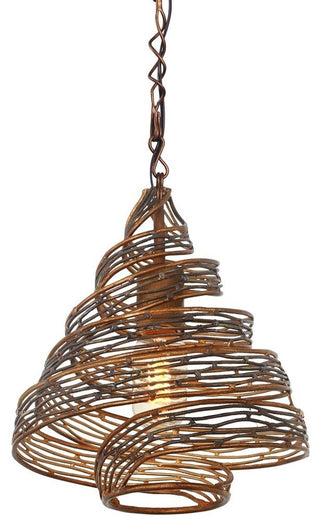 Varaluz Flow 1-Lt Twist Mini Pendant - Hammered Ore
