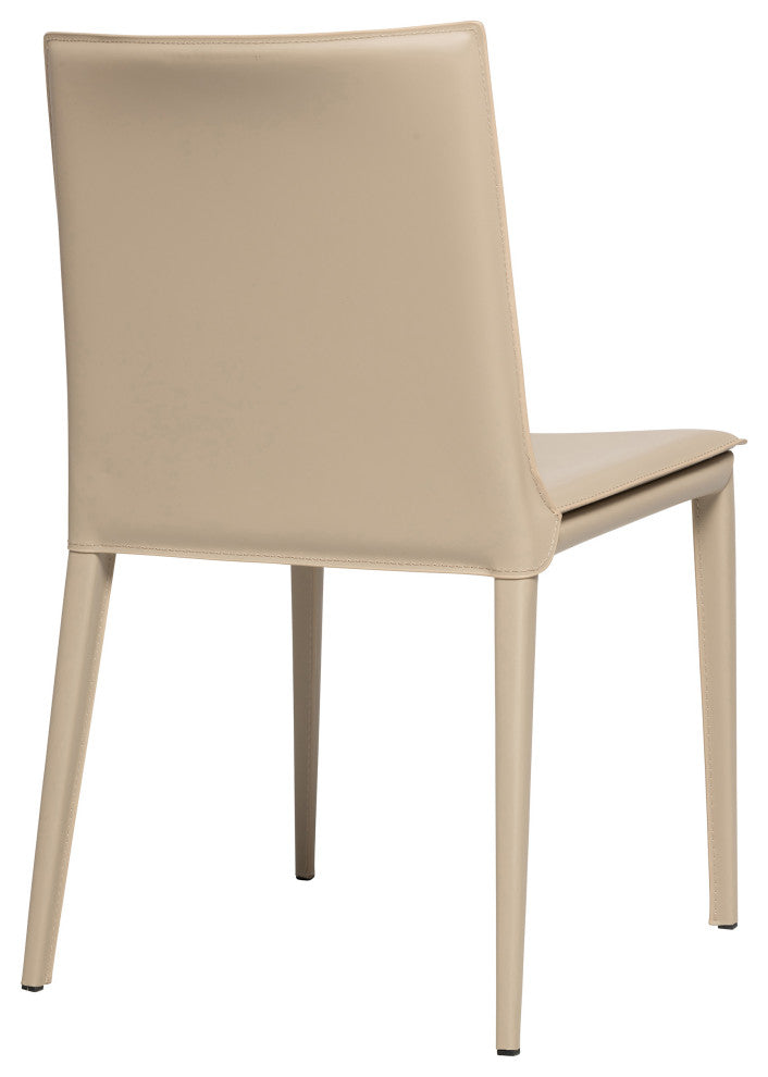 Elite Living Hilton (Set of 2) Modern Leather Upholstered Dining Chair, Sand