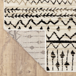 Garson Tribal Distressed Area Rug, Ivory, 3'10"x5'5"