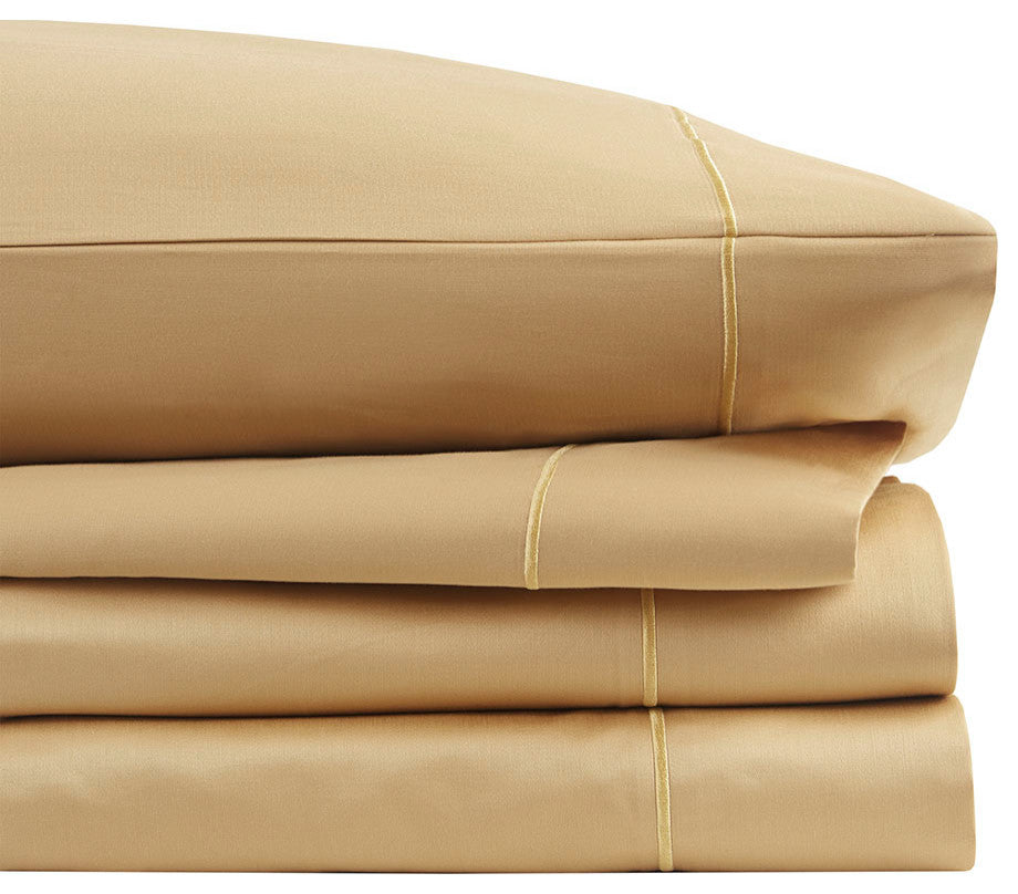 Madison Park 600 Thread Count Pima Cotton Sateen Sheet Set, Gold