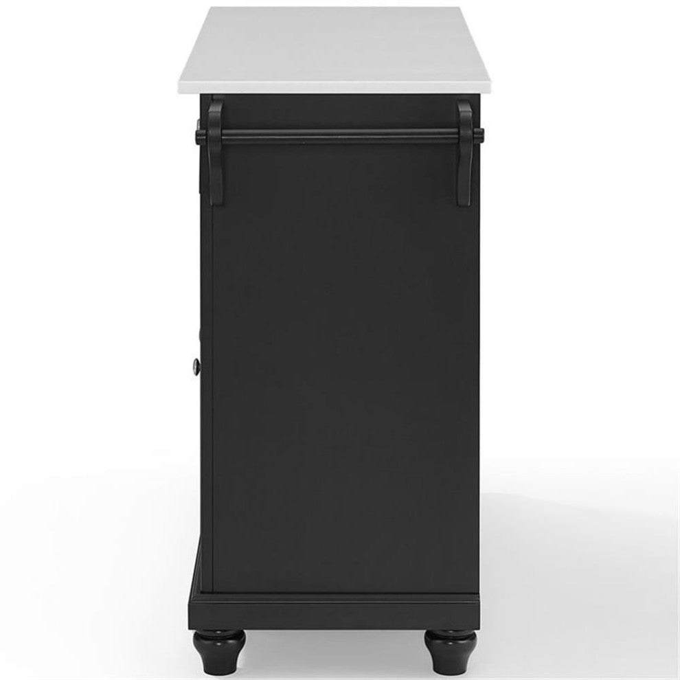 Crosley Furniture Cambridge Wood Granite Top Kitchen Island in Black