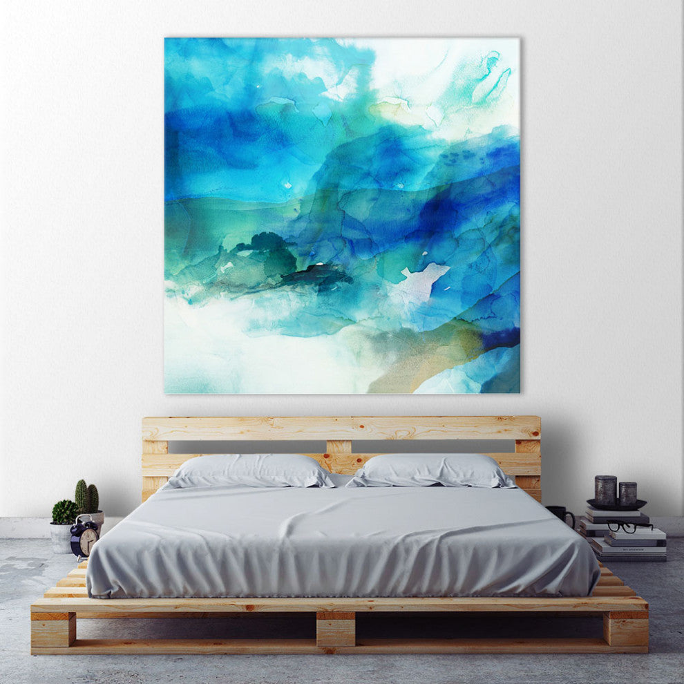 "Ephemeral Blue I" Fine Art Giant Canvas Print, 84"x84"