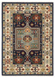 2' X 3' Blue Ivory Machine Woven Medallion Indoor Area Rug