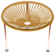 Zicatela Indoor/Outdoor Handmade Side Table, Caramel Weave, Copper Frame