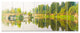 River and Forest Panorama, Landscape Canvas Art Print, 83"x32", 7 Panels