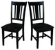 Set of Two San Remo Slat Back Chairs, Black
