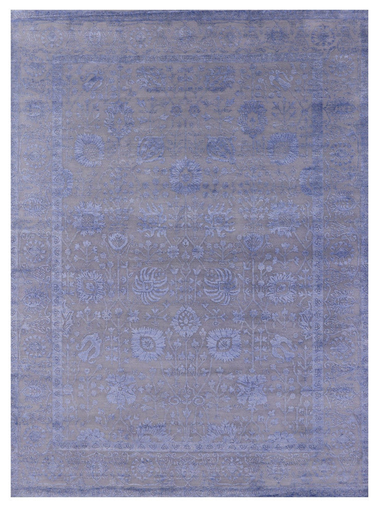 9' 2" X 12' 3" Persian Wool and Silk Handmade Rug Q9418