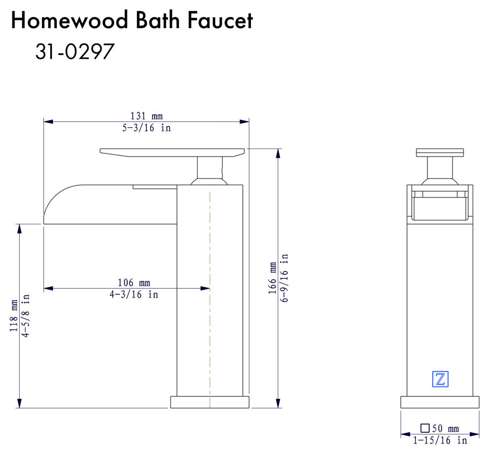 ZLINE Homewood Bath Faucet in Chrome (HMD-BF-CH)