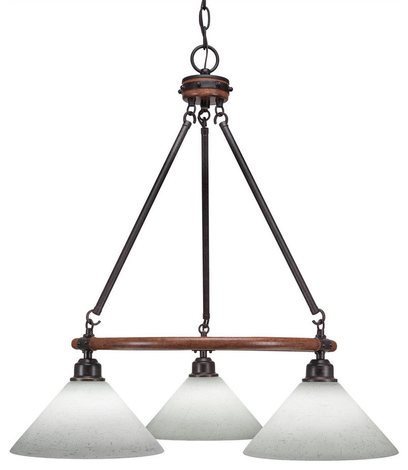Blacksmith 3-Light Chandelier, White Muslin