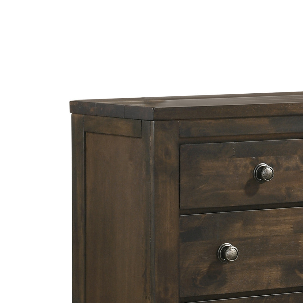 Benzara BM221232 Wooden Dresser With 9 Spacious Storage Drawers, Gray