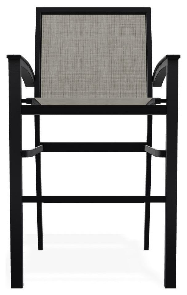 Bazza Sling Bar Height Stackable Outdoor Stool, Smoke/Black