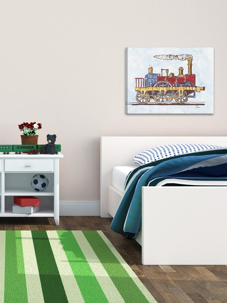 Marmont Hill, "Steam Engine" by Reesa Qualia Painting on Wrapped Canvas, 45x30